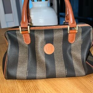 Fendi Pequin Boston Bag